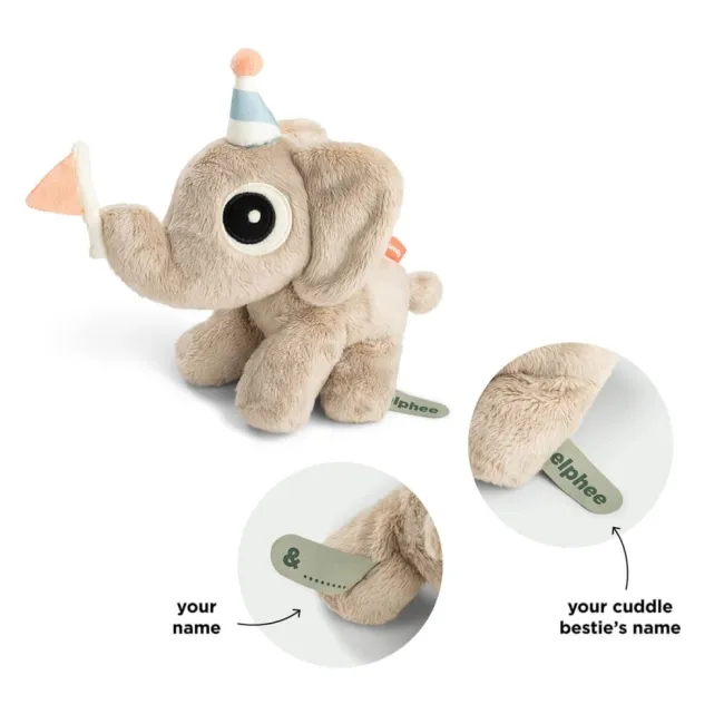 Jucarie de plus in cutie cadou Done by Deer Cuddle Bestie Elphee Bej