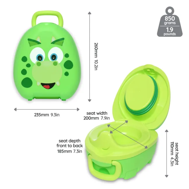 Olita portabila cu capac si maner My Carry Potty, Dino