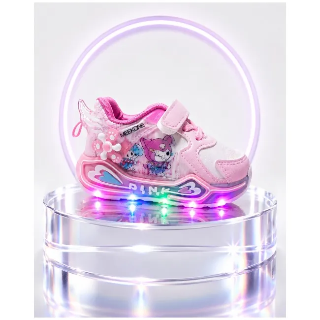 Pantofi sport cu luminite, model cu holograma, piele ecologica, fete, roz ad30-8-7-4-r
