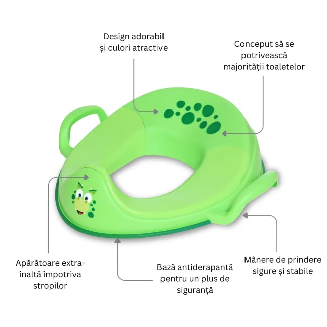 Reductor cu manere pentru toaleta, My Trainer Seat, Dino