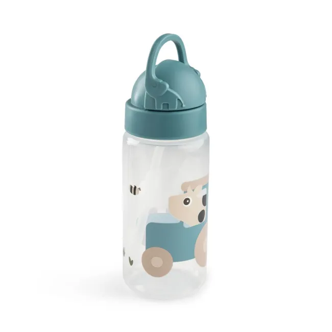Sticla cu pai pentru copii Done by Deer Tiny Farm Albastru 350 ml
