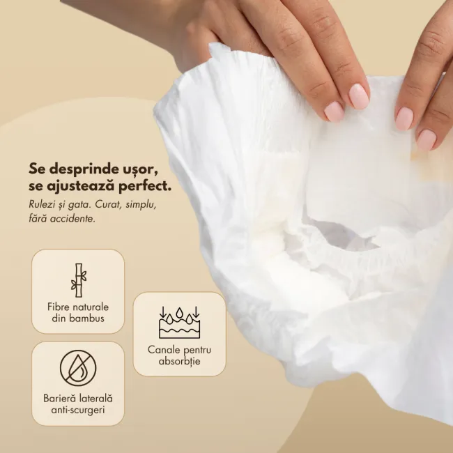 Zuluff scutece din bambus,  Marimea 1 , 2-5 kg, 40 buc