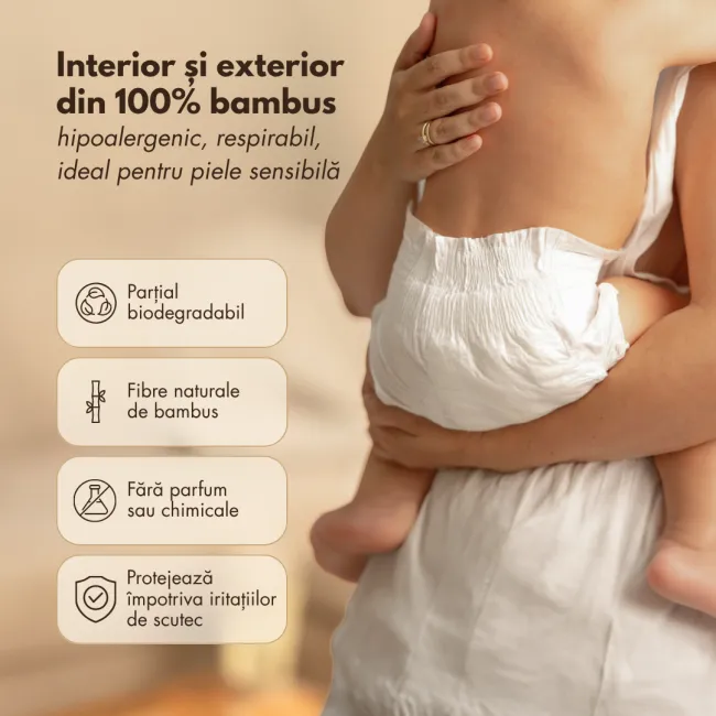 Zuluff scutece din bambus,  Marimea 1 , 2-5 kg, 40 buc