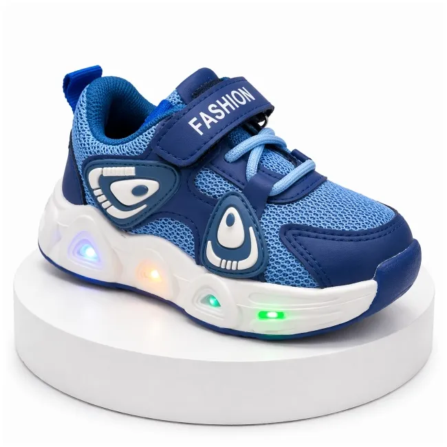 Adidasi cu luminite panda new style - navy blue adt-33-r