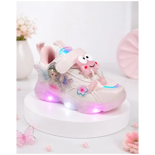 Pantofi sport cu luminite, model fairyland, piele ecologica, fete, roz ad30-77