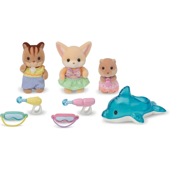 Sylvanian families-prietenii de la gradinita - trio la piscina sf5749