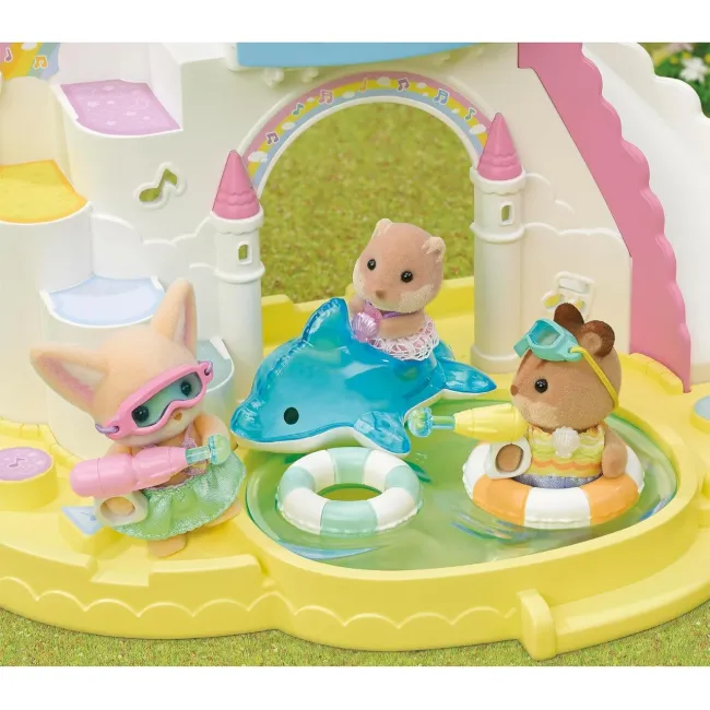 Sylvanian families-prietenii de la gradinita - trio la piscina sf5749
