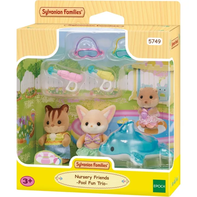 Sylvanian families-prietenii de la gradinita - trio la piscina sf5749
