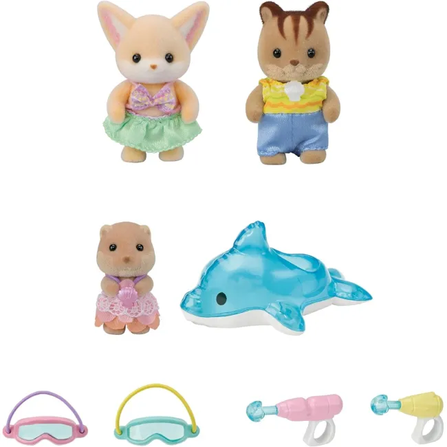 Sylvanian families-prietenii de la gradinita - trio la piscina sf5749