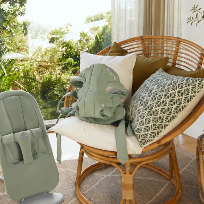 Baby Bjorn - Marsupiu ergonomic Baby Carrier Hold, Light Green, tesatura periata