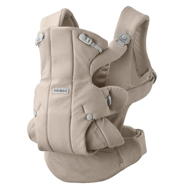 Baby Bjorn - Marsupiu ergonomic Baby Carrier Hold, Sand Gray, tesatura periata