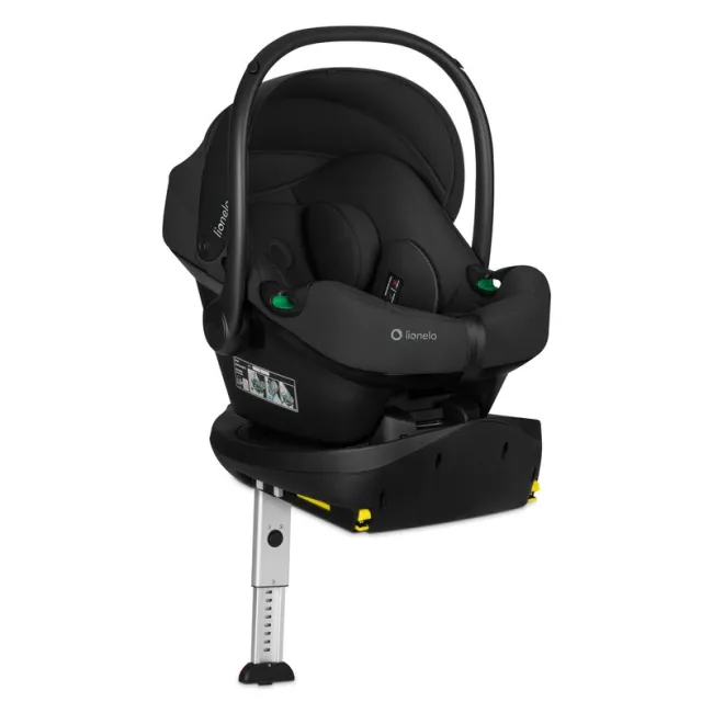 Baza scaun auto i-Size PLUS, Lionelo, Astrid, Cu Isofix, Cu indicatori pentru instalare corecta, Rotire 180 grade, Negru BYNLO-ASTRID_I-SIZE_BASE_PLUS_BLACK