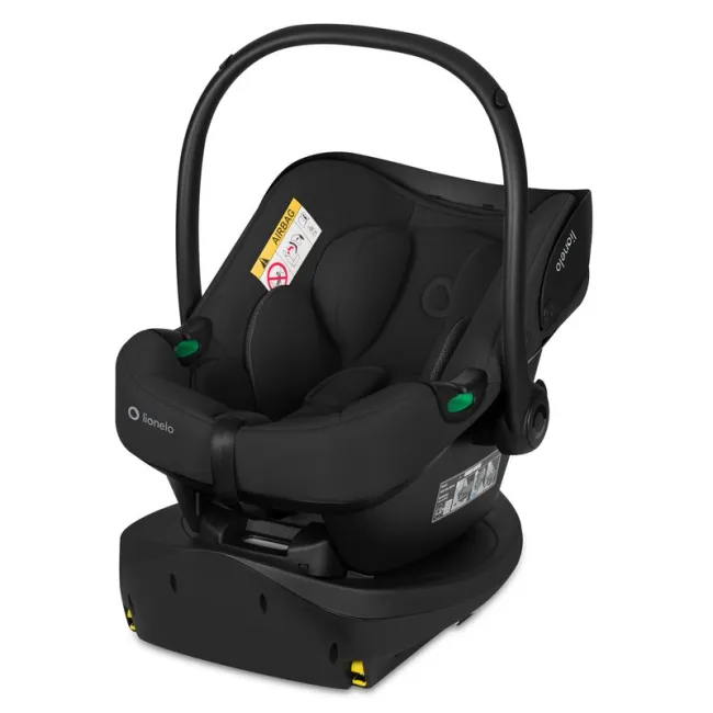 Baza scaun auto i-Size PLUS, Lionelo, Astrid, Cu Isofix, Cu indicatori pentru instalare corecta, Rotire 180 grade, Negru BYNLO-ASTRID_I-SIZE_BASE_PLUS_BLACK