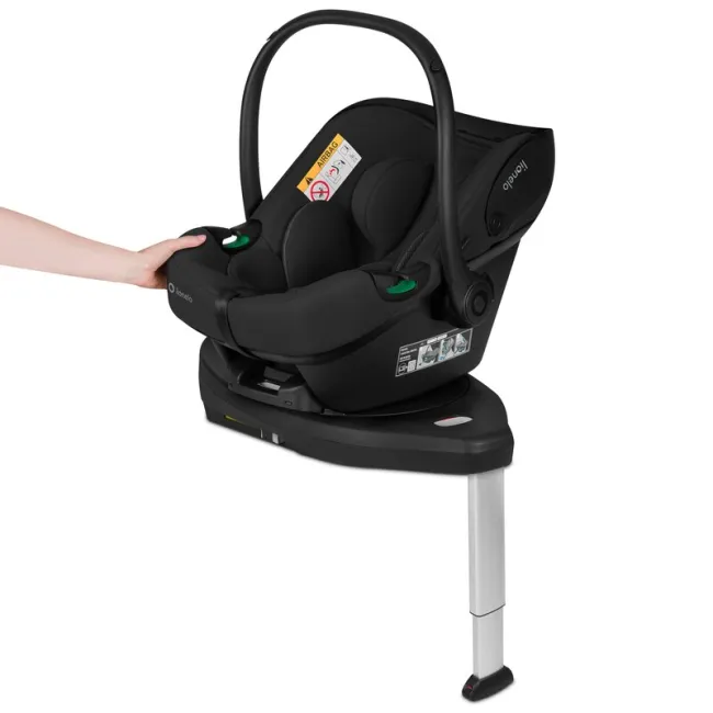 Baza scaun auto i-Size PLUS, Lionelo, Astrid, Cu Isofix, Cu indicatori pentru instalare corecta, Rotire 180 grade, Negru BYNLO-ASTRID_I-SIZE_BASE_PLUS_BLACK