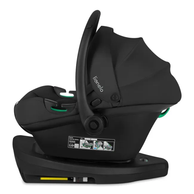 Baza scaun auto i-Size PLUS, Lionelo, Astrid, Cu Isofix, Cu indicatori pentru instalare corecta, Rotire 180 grade, Negru BYNLO-ASTRID_I-SIZE_BASE_PLUS_BLACK