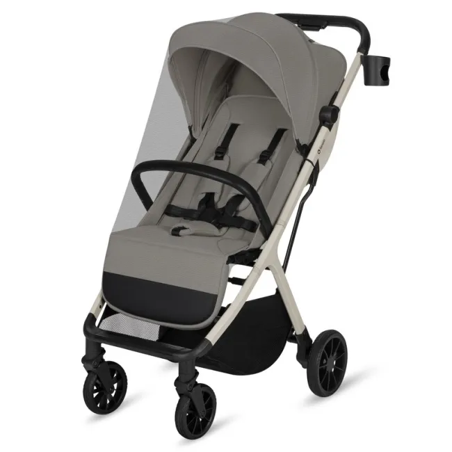 Carucior sport, Lionelo, Cloe Plus, Cu accesorii, Cadru din aluminiu, Pana la 22 kg, Usor, Pliere compacta pentru avion, cu o singura mana, Ideal pentru toate tipurile de suprafete, 6 luni+, Bej BYNLO-CLOE_PLUS_BEIGE_SAND