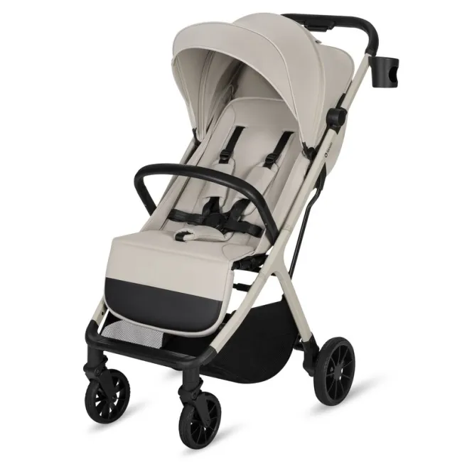 Carucior sport, Lionelo, Cloe Plus, Cu accesorii, Cadru din aluminiu, Pana la 22 kg, Usor, Pliere compacta pentru avion, cu o singura mana, Ideal pentru toate tipurile de suprafete, 6 luni+, Bej BYNLO-CLOE_PLUS_BEIGE_SAND
