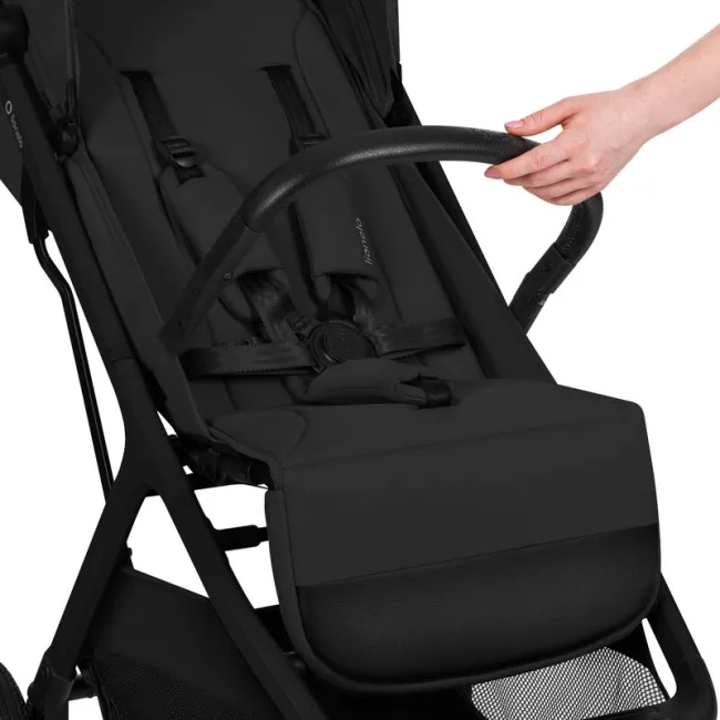 Carucior sport, Lionelo, Cloe Plus, Cu accesorii, Cadru din aluminiu, Pana la 22 kg, Usor, Pliere compacta pentru avion, cu o singura mana, Ideal pentru toate tipurile de suprafete, 6 luni+, Negru BYNLO-CLOE_PLUS_BLACK_ONYX