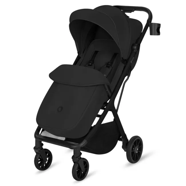 Carucior sport, Lionelo, Cloe Plus, Cu accesorii, Cadru din aluminiu, Pana la 22 kg, Usor, Pliere compacta pentru avion, cu o singura mana, Ideal pentru toate tipurile de suprafete, 6 luni+, Negru BYNLO-CLOE_PLUS_BLACK_ONYX