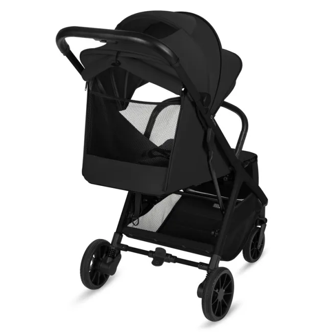 Carucior sport, Lionelo, Cloe Plus, Cu accesorii, Cadru din aluminiu, Pana la 22 kg, Usor, Pliere compacta pentru avion, cu o singura mana, Ideal pentru toate tipurile de suprafete, 6 luni+, Negru BYNLO-CLOE_PLUS_BLACK_ONYX