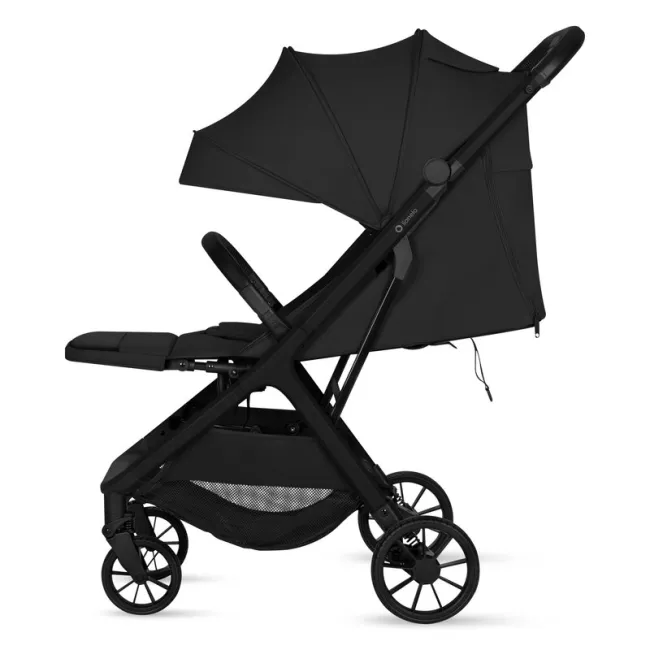 Carucior sport, Lionelo, Cloe Plus, Cu accesorii, Cadru din aluminiu, Pana la 22 kg, Usor, Pliere compacta pentru avion, cu o singura mana, Ideal pentru toate tipurile de suprafete, 6 luni+, Negru BYNLO-CLOE_PLUS_BLACK_ONYX