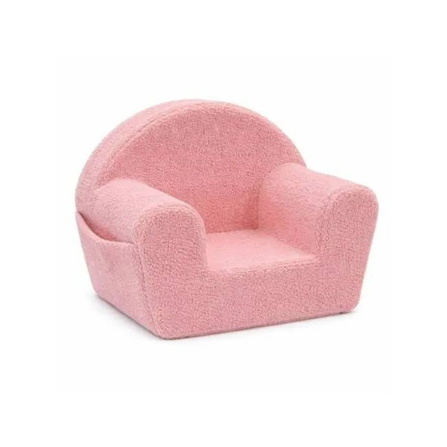 Fotoliu din burete, New Baby, Pentru copii, Cu buzunar lateral, Cu Husa detasabila, Din materiale certificate Oeko Tex Standard 100, Teddy Pink BYN59404