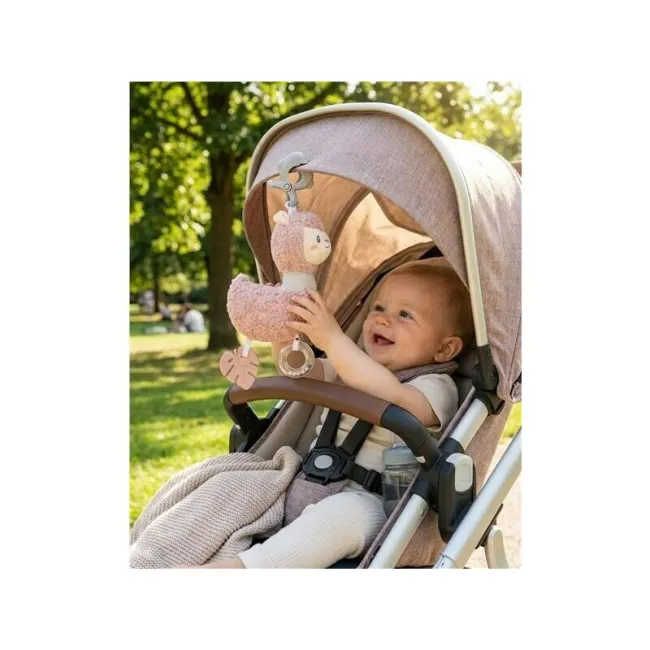 Jucarie interactiva, New Baby, Pentru atasare la patut sau carucior, Dezvolta abilitatile motorii, Include si jucarie pentru dentitie, Fara BPA, 0 luni+, Lama BYN53900