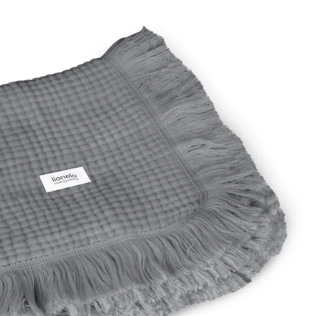 Muselina, Lionelo, Din bumbac, Lavabila la masina de spalat, Dimensiune mare 70x100 cm, Gri BYNLO-MUSLIN_BLANKET_DOVE_GREY