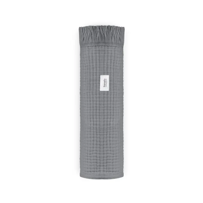 Muselina, Lionelo, Din bumbac, Lavabila la masina de spalat, Dimensiune mare 70x100 cm, Gri BYNLO-MUSLIN_BLANKET_DOVE_GREY