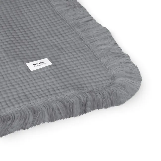 Muselina, Lionelo, Din bumbac, Lavabila la masina de spalat, Dimensiune mare 70x100 cm, Gri BYNLO-MUSLIN_BLANKET_DOVE_GREY