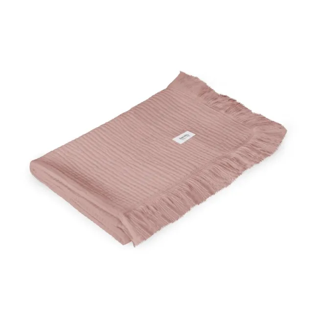 Muselina, Lionelo, Din bumbac, Lavabila la masina de spalat, Dimensiune mare 70x100 cm, Roz BYNLO-MUSLIN_BLANKET_DUSTY_PINK