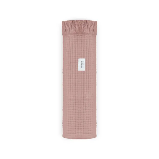 Muselina, Lionelo, Din bumbac, Lavabila la masina de spalat, Dimensiune mare 70x100 cm, Roz BYNLO-MUSLIN_BLANKET_DUSTY_PINK