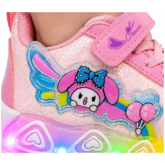 Pantofi sport cu luminite, model baloane colorate, piele ecologica, fete, roz ad30-85