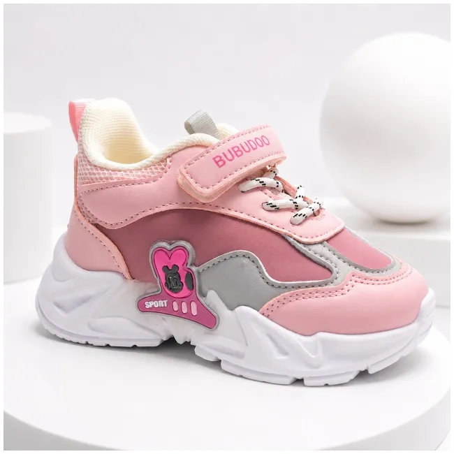 Pantofi sport cu luminite, model bubudoo, piele ecologica, fete, roz ad30-83