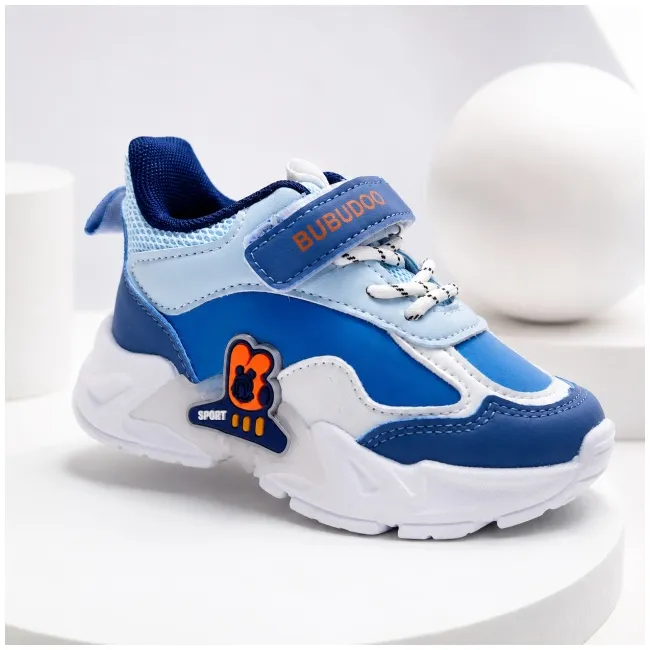 Pantofi sport cu luminite, model bubudoo 3, piele ecologica, baieti, albastru ad30-91