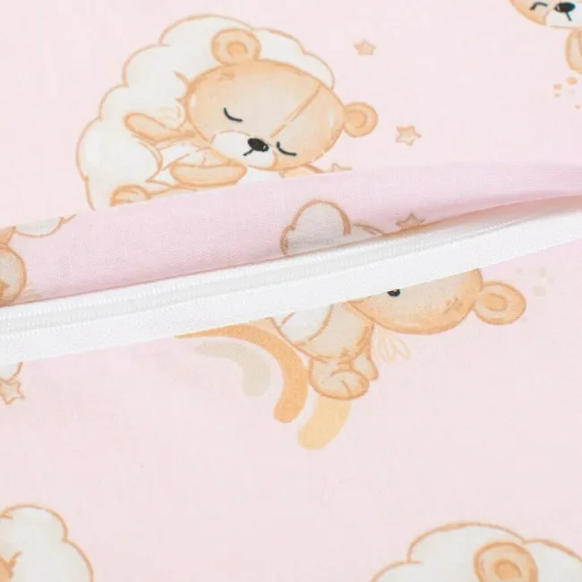 Pernuta inaltator, New Baby, Din spuma poliuretanica, Cu husa detasabila, Din bumbac, Grosime 8 cm, Bear Pink BYN56740