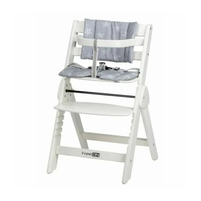 Scaun de masa, FreeON, Finny Fold, 6 luni - 15 Kg, Reglabil pe inaltime, Pernuta, Pliabil, White BYN86489