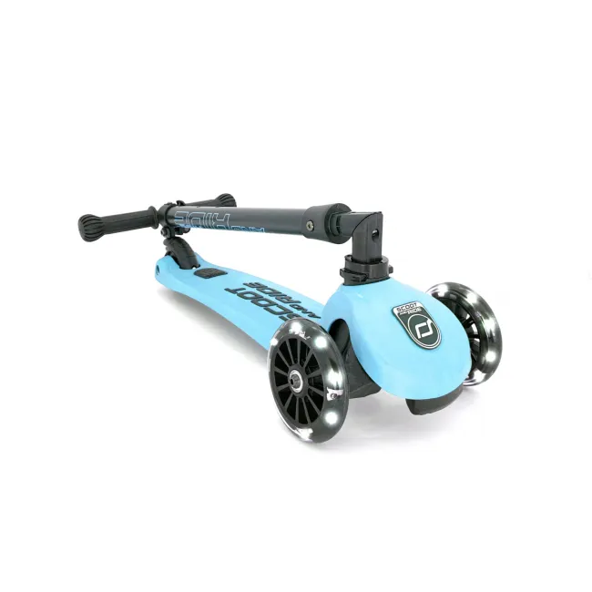 Trotineta Copii Pliabila, Reglabila, Roti Luminoase, Highwaykick 3 Led Blueberry, 3-6 Ani, Pana La 50 Kg, Scoot  Ride Pjb96356