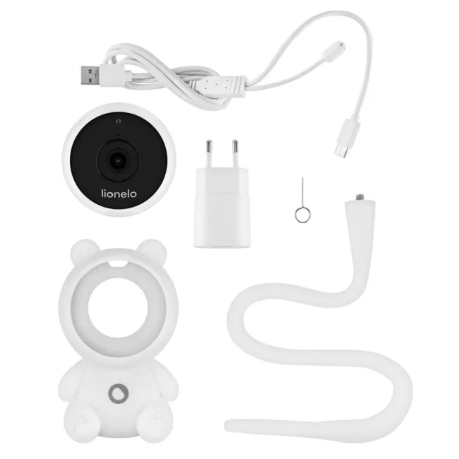 Video monitor Lionelo Babyline Smart 2.0, camera WiFi Full HD 1080p, aplicatie Lionelo Smart, comunicare bidirectionala, senzor temperatura, Alb BYNLO-BABYLINE_SMART_2.0_WHITE