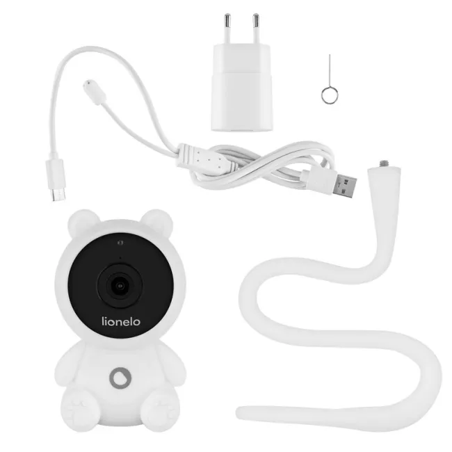 Video monitor Lionelo Babyline Smart 2.0, camera WiFi Full HD 1080p, aplicatie Lionelo Smart, comunicare bidirectionala, senzor temperatura, Alb BYNLO-BABYLINE_SMART_2.0_WHITE
