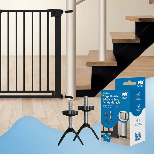 Adaptoare tip Y pentru porti de siguranta pentru scari si balustrade, set 2 buc, Negru