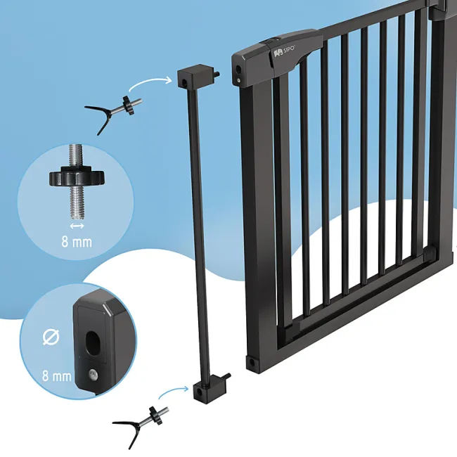 Adaptoare tip Y pentru porti de siguranta pentru scari si balustrade, set 2 buc, Negru