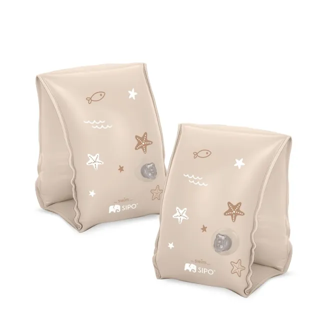 Aripioare gonflabile de inot SIPO, sustinatoare pentru copii 3-6 ani (15-30 kg), Beige