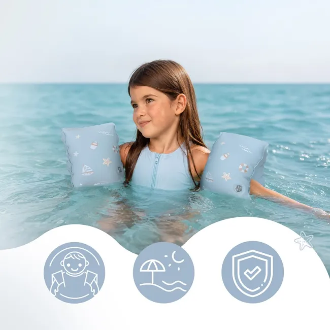 Aripioare gonflabile de inot SIPO, sustinatoare pentru copii 3-6 ani (15-30 kg), Blue