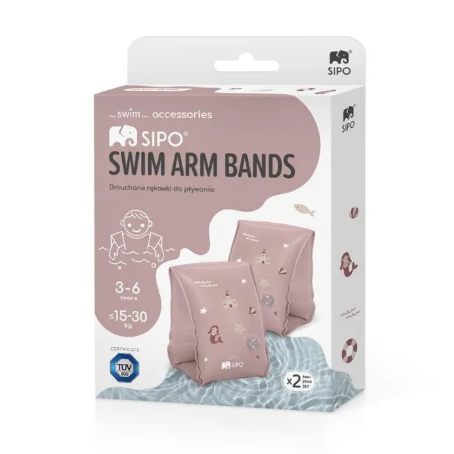 Aripioare gonflabile de inot SIPO, sustinatoare pentru copii 3-6 ani (15-30 kg), Pink