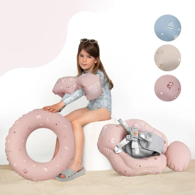 Aripioare gonflabile de inot SIPO, sustinatoare pentru copii 3-6 ani (15-30 kg), Pink