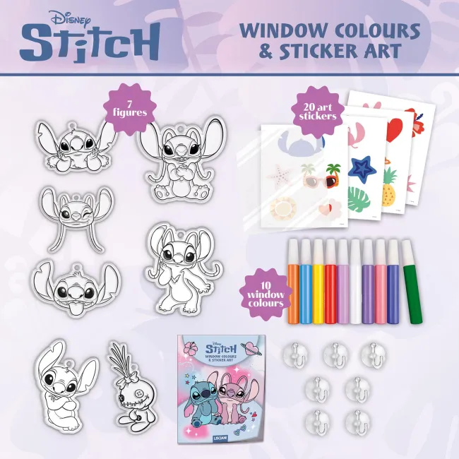 Arta pe geam - stitch & angel