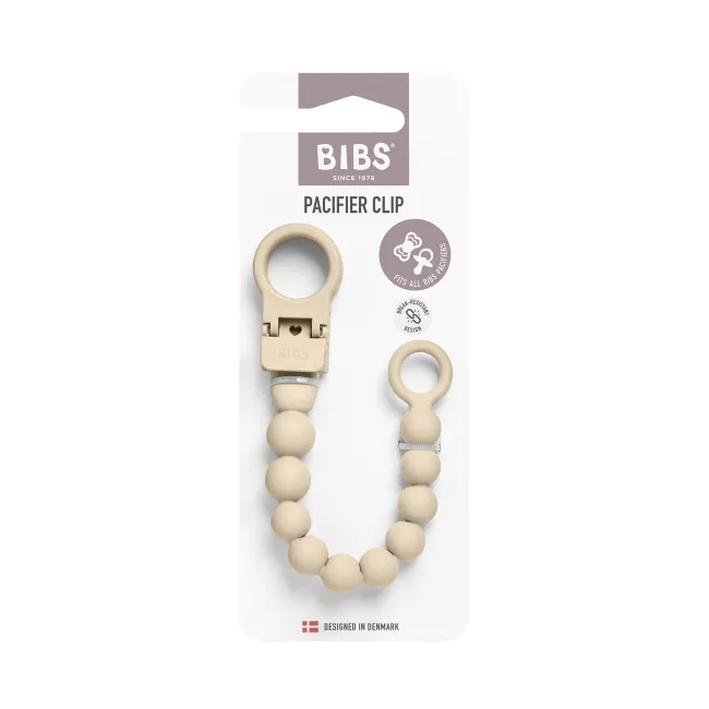 Bibs - clip pentru suzeta beaded, cu margele din silicon ivory bbb9502216