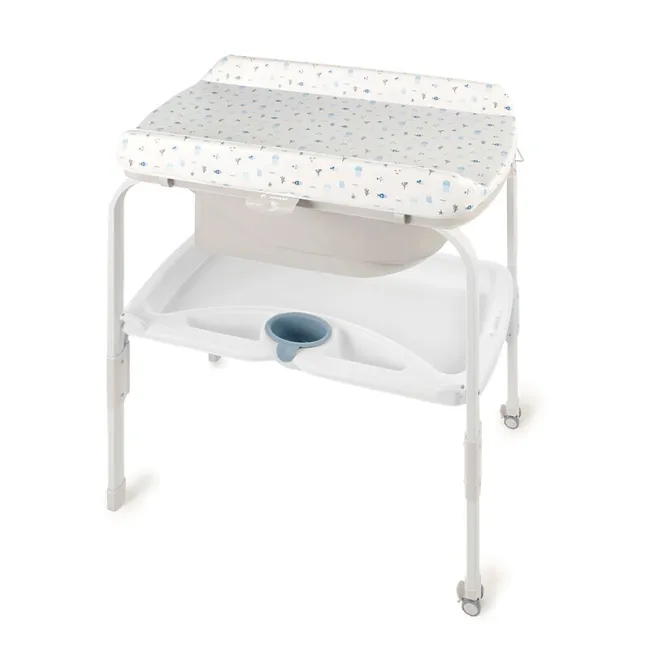 Cadita de baie cu suport, Jane, Flip, Cu 2 pozitii anatomice, Cu masuta de infasat, Cu tavita si compartimente pentru accesorii, Conform cu standardele europene EN 17072:2018EN 12221:2008+A1:2013, Botanic BYN8420421089873