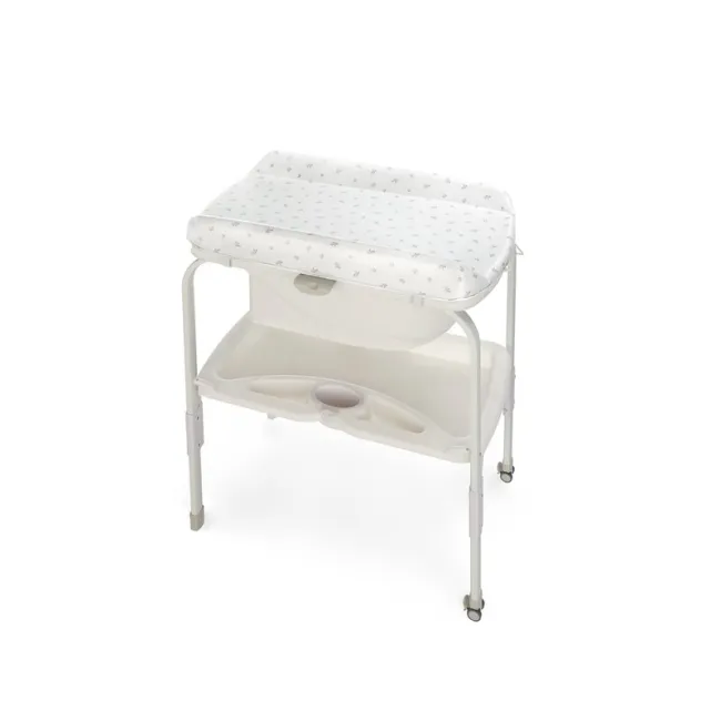 Cadita de baie cu suport, Jane, Flip, Cu 2 pozitii anatomice, Cu masuta de infasat, Cu tavita si compartimente pentru accesorii, Conform cu standardele europene EN 17072:2018EN 12221:2008+A1:2013, Mist BYN8420421092965